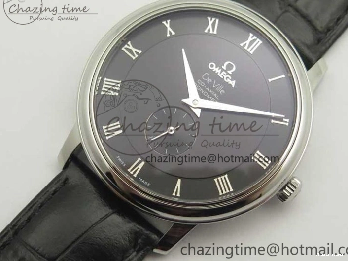 0413 De Ville Prestige Small Second TWF 1:1 Best Edition Black Dial on Black Leather Strap MIYOTA Resilient 8037